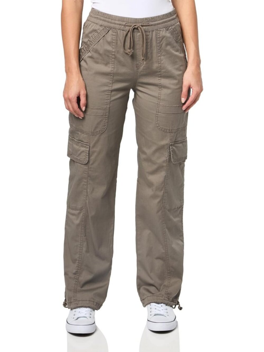 Stylish Women's Straight Leg Stretch Cargo Pants - Comfortable Twill Fabric